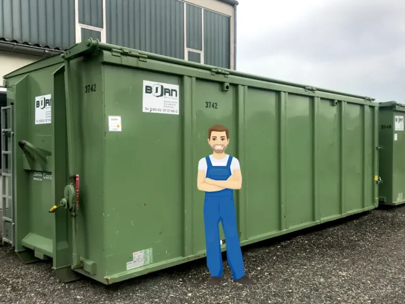 37 m³ Abrollcontainer mit Deckel und Tür
