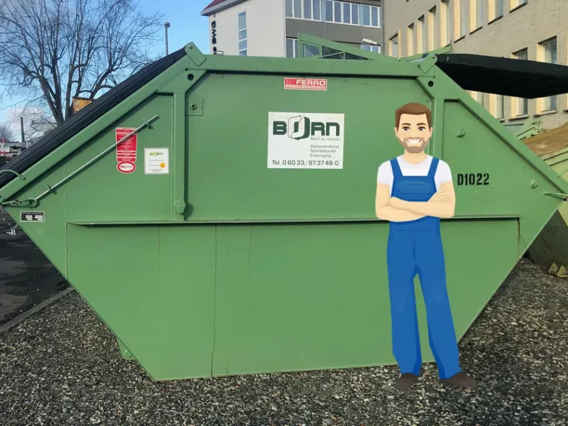 10 m³ Absetzcontainer mit Kunststoffdeckel