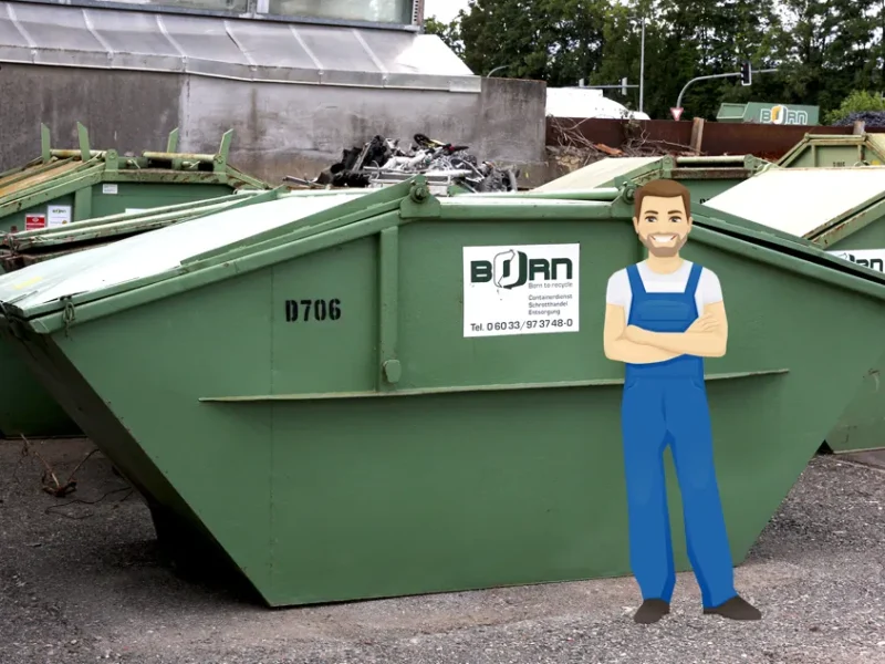 7 m³ Absetzcontainer mit Deckelmulde