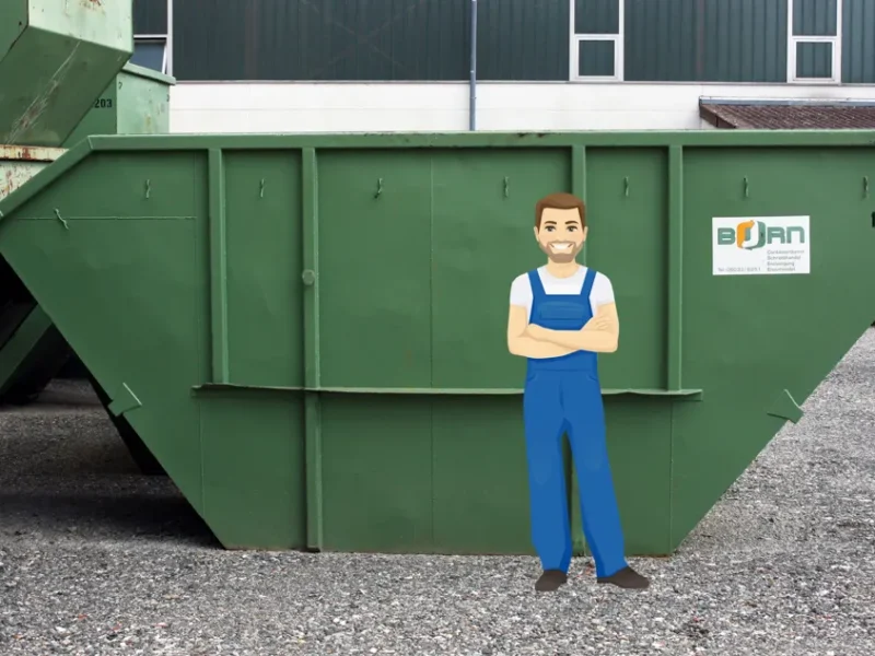 15 m³ Absetzcontainer mit Doppeltür, niedrig